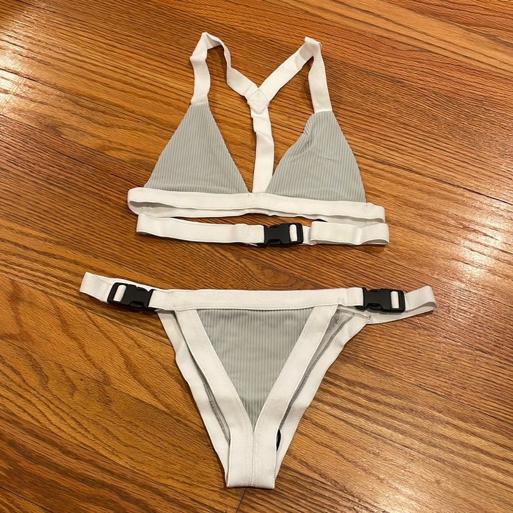 Frankie’s Bikini’s ribbed bikini with buckles
